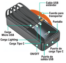 Powerbank carga rápida + 4 cabos